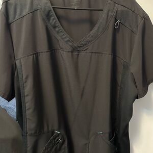 Scrubstar Women's Black Stretch V-Neck Scrub Top